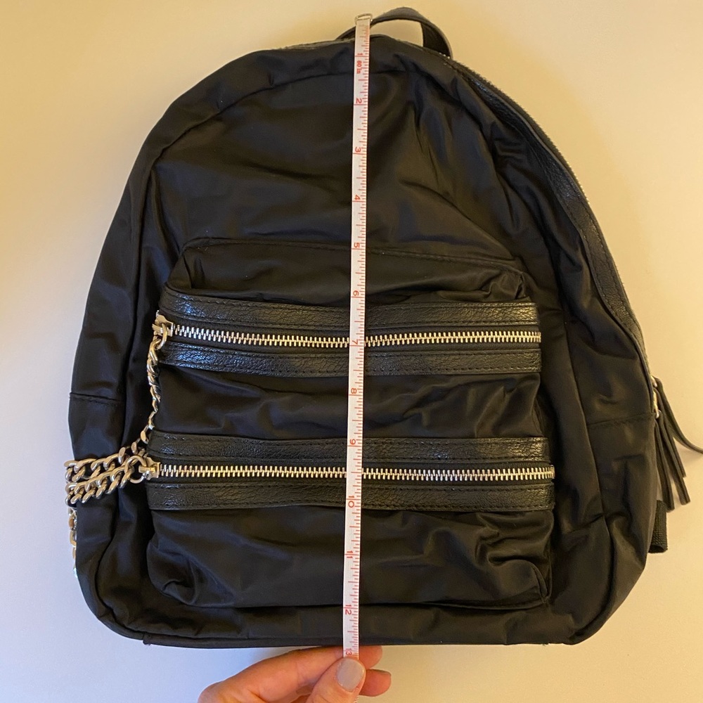 Express Backpack With Silver Chain Accent - Black - image 4